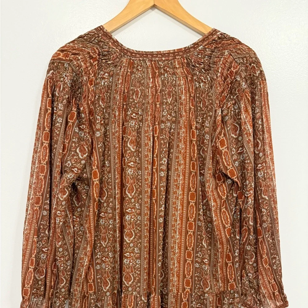 Doen Normandy Dress Earth Mandevilla Vine Floral Paisley L - Picture 11 of 16